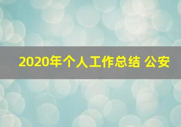 2020年个人工作总结 公安